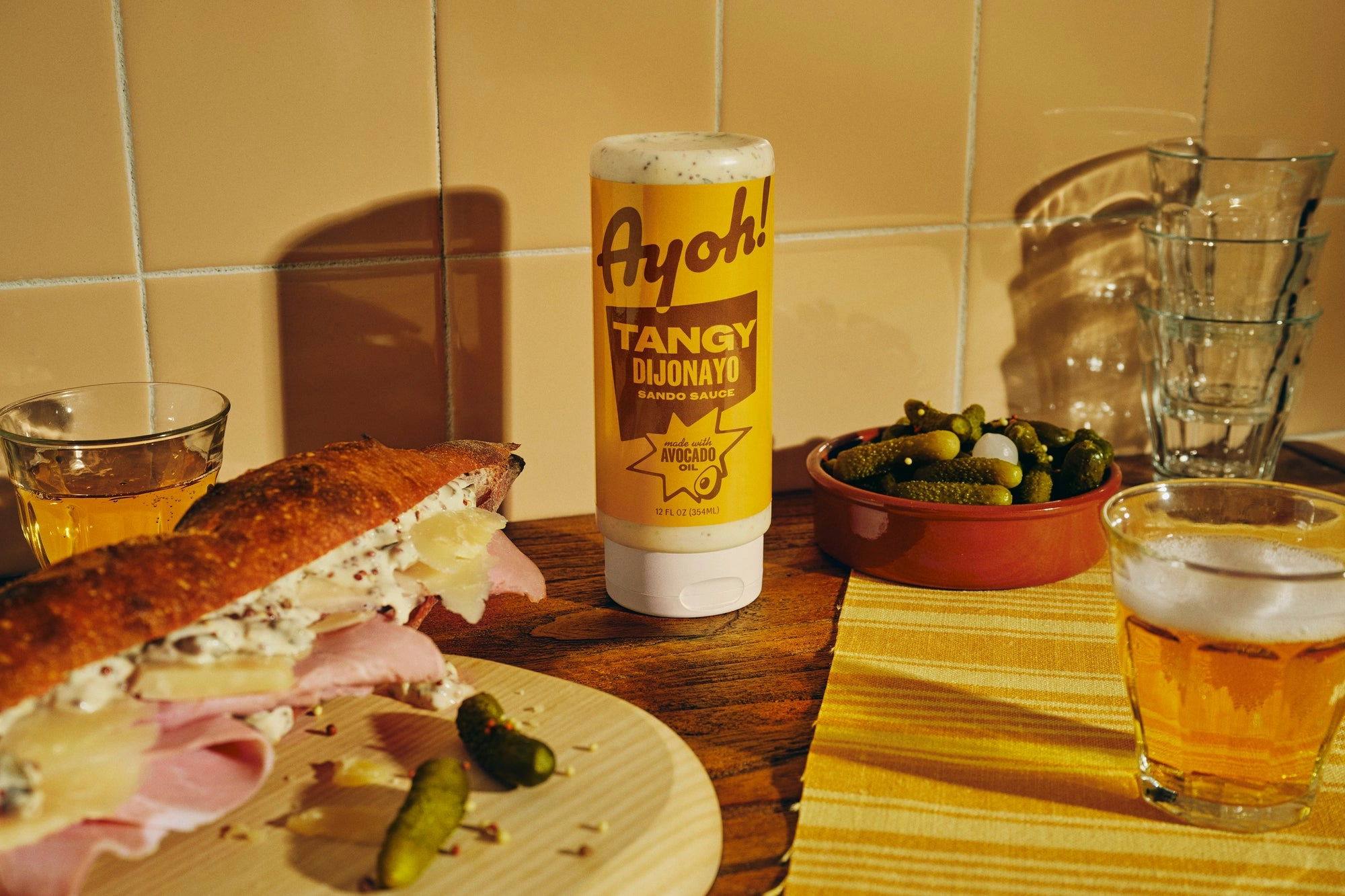 Tangy Dijonayo on a deli sandwich